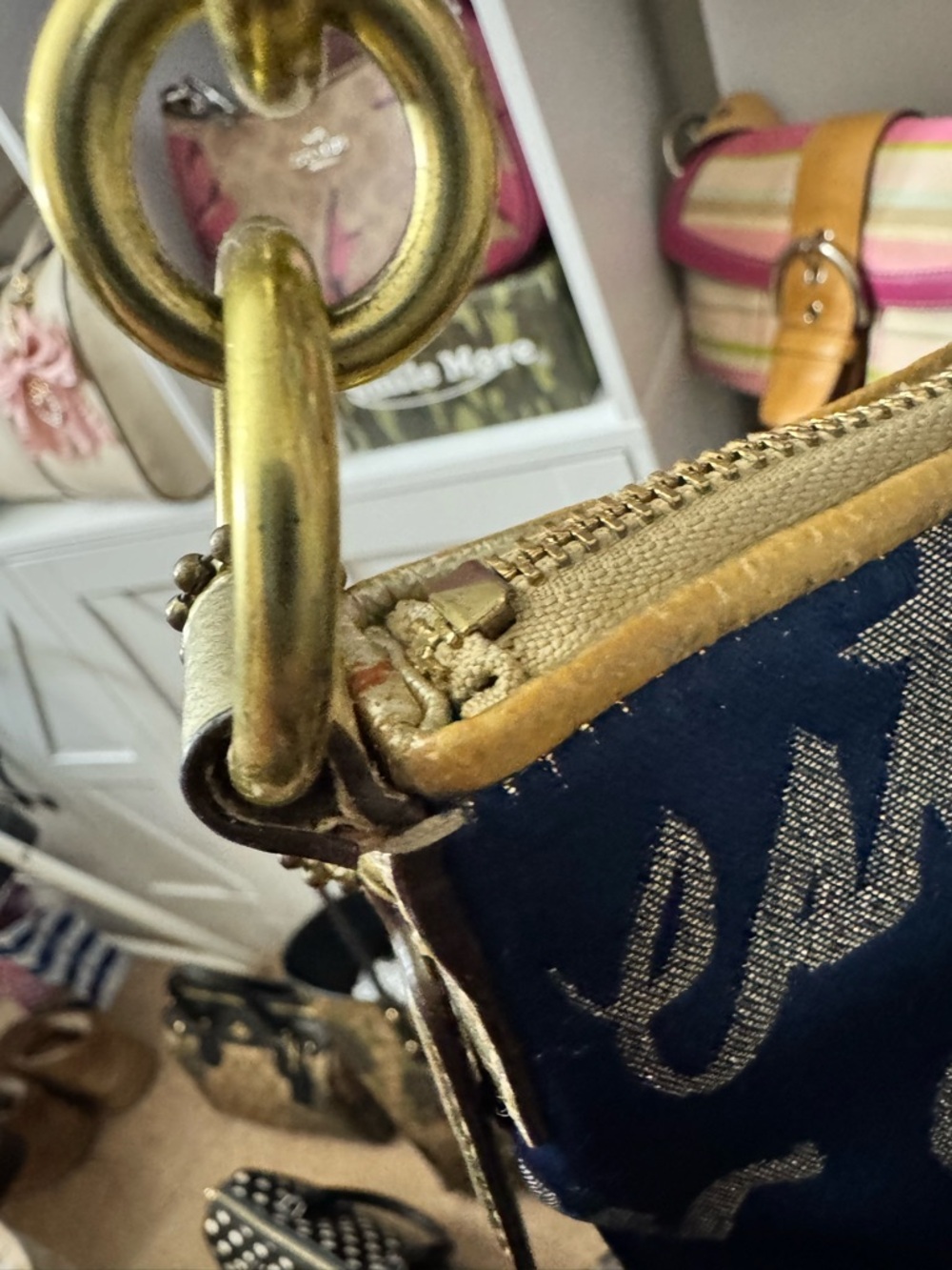 Coach 2011 Poppy Blue Script Shoulder Bag - Picture 4 of 12
